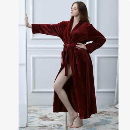 Red bathrobe